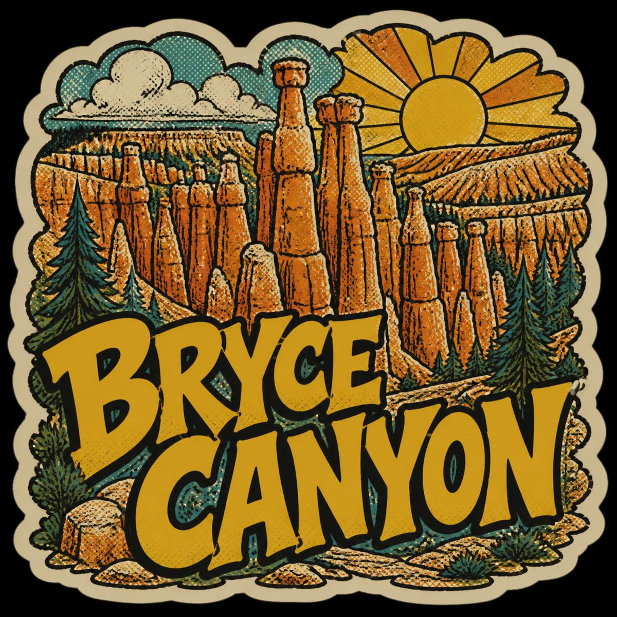Bryce Canyon illustrated outdoor sticker